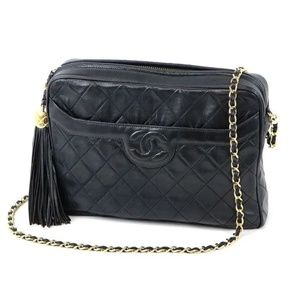 Pre-owned Authentic CHANEL Matelasse chain shoulder 27 with tassel charm